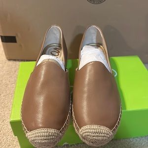 Sam Edelman Kesia latte leather espadrille size 11 new in box